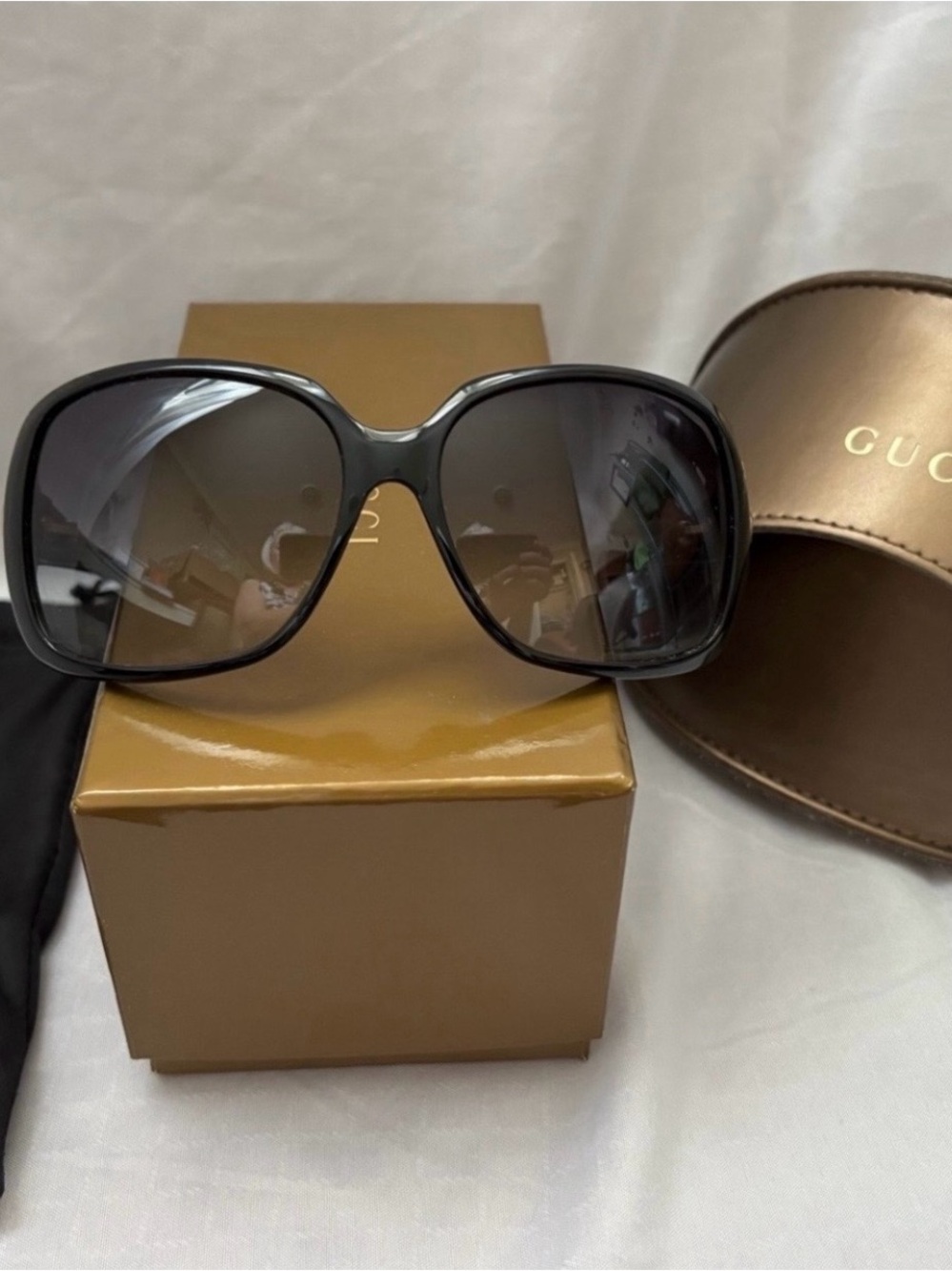 Gucci Full Set Black Gradient Oversized Sunglasses NWT GG3166